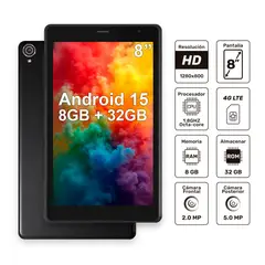 MASTERTECH - TABLET COLOR NEGRO MODELO M2M-3T 4G LTE CALLING 32GB DE ALMACENAMIENTO 8GB DE RAM MARCA