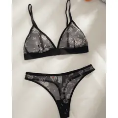 GENERICO - Set de Lencería negro para mujer S - AMELIA