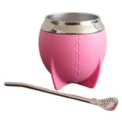GENERICO - Mate Torpedo de Acero inoxidable y PVC Rosa
