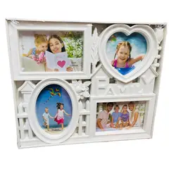 GENERICO - Porta fotos o retratos para 4 fotos Blanco