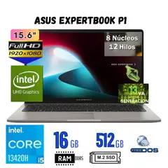 ASUS - Laptop ASUS,EXPERTBOOK P1,Intel Core i5 13va Gen, Ram 16GB, SSD 512 GB, 15.6FHD (90NX0881-M01UM0)