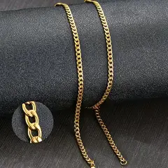 WATTACA - Collar Cubana Acero Inoxidable 3mm - Cadenas para hombres -