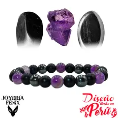 JOYERIA FENIX - Pulsera Triple Protección Ónix - Joyería Fénix