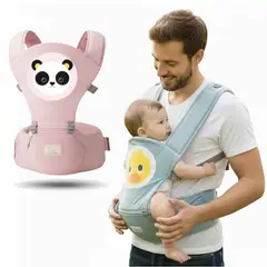 GENERICO - Canguro Mochila Ergonomica Portabebe Multifuncion Faja Lumbar ROSA