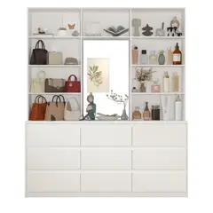 MUEBLES CRISOSTOMO - Ropero Organizador de Melamina con Espejo