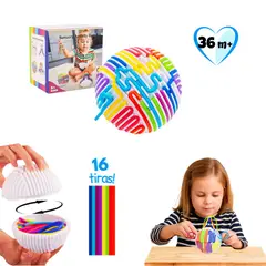 KIDS - Pelota Sensorial 3D con Tiras de Silicona Motricidad Fina y Creatividad