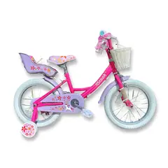 JOY STAR - Bicicleta para Niña con rueditas Unicornio Aro 16 Fucsia Kpop Rumi