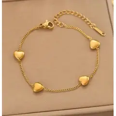 MORITA BAG STORE - PULSERA DE ACERO INOXIDABLE CON FIGURAS DE CORAZON