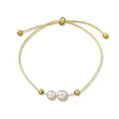 MORITA BAG STORE - PULSERA AJUSTABLE DE ACERO INOXIDABLE CON ESFERA TIPO PERLAS