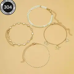 MORITA BAG STORE - SET DE 4 TOBILLERAS DISEÑO MINIMALISTA GEOMETRICA