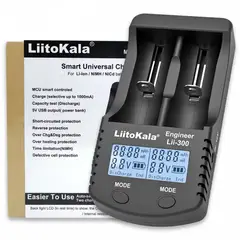 LIITOKALA - Cargador Inteligente Lii-300 Para Baterías 18650 26650 AA y AAA con Pantalla