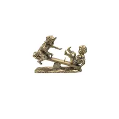 GENERICO - Adorno Decorativo Niños en Subibaja Escultura Clásica Dorada - Adorno Elegante para Sala Regalo Ideal