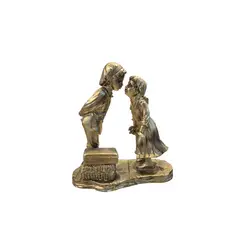 GENERICO - Adorno Decorativo Niños Enamorados Escultura Clásica Dorada - Adorno Elegante para Sala Regalo Ideal