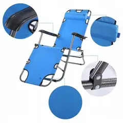 GENERICO - Silla Reclinable Plegable Perezosa Para Descanso Playa Camping