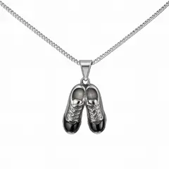 GENERICO - Collar Hombre Chimpunes Fútbol Acero Inoxidable Plateado