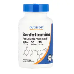 NUTRICOST - Benfotiamina Benfotiamine Vitamina B1 Liposoluble