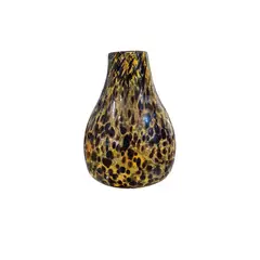 GENERICO - Jarrón Decorativo de Vidrio Estilo Murano Ámbar con Motivos Orgánicos - Adorno Elegante para Sala Regalo Ideal