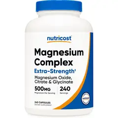 NUTRICOST - Magnesium Complex 500 mg Complejo de Magnesio 240 capsulas