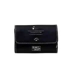 SNOOPY - BILLETERA CON MONEDERO Y TARJETERO - NEGRO