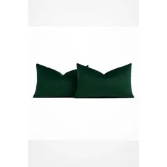 ZALMOHADAS - Set de 2 Cojines Verde Esmeralda – 50x30 cm