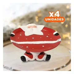 GENERICO - Pack4 Base de Mesa Navideña Papa Noel para Tortas y Panetones Y+Regalo Sticker