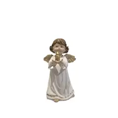 GENERICO - Figura Decorativa Ángel con Vela Dorada - Adorno Elegante para Sala Regalo Ideal