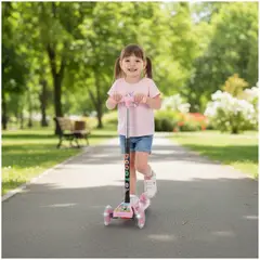 GENERICO - Scooter Infantil Plegable Para Niñas y Niños Con Luces LED - Rosa