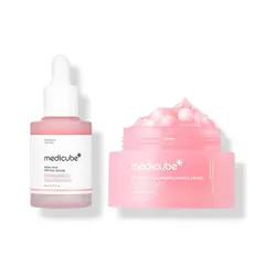 MEDICUBE - PDRN Dúo Renovación Nocturna Pink Peptide Serum + Pink Collagen Capsule Cream