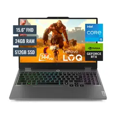 LENOVO - Laptop LOQ Intel Core i5 12450HX 24GB RAM 512GB SSD 6GB RTX 3050 15.6" FHD FreeDos
