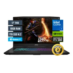 MSI - Laptop Katana B14WFK Intel Core i7 14650HX 16GB RAM 1TB SSD 8GB RTX 5060 17 FHD Windows 11 Home