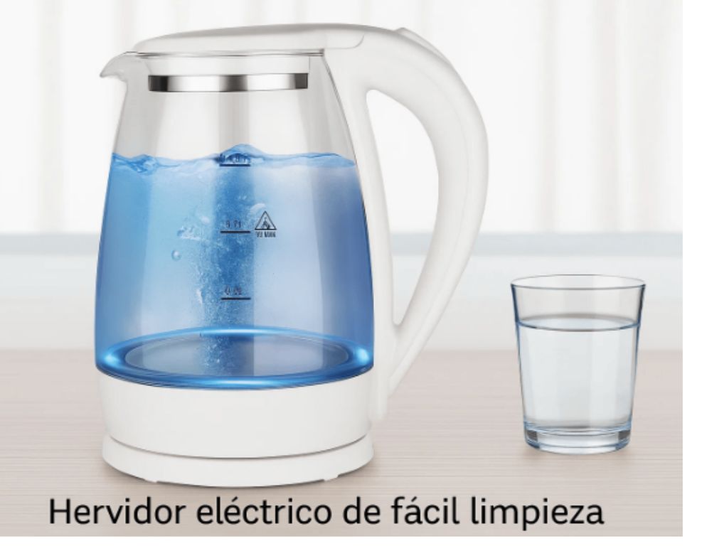 Hervidor eléctrico de vidrio templado con luz led- 2 litros