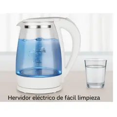 GENERICO - Hervidor eléctrico de vidrio templado con luz led- 2 litros