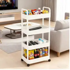 GENERICO - Carrito Organizador de Cocina Multiusos 4 Niveles con Ruedas 104x40x26cm