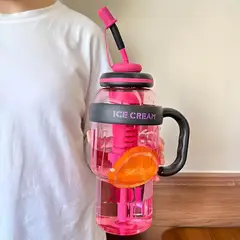 GENERICO - TOMATODO BOTELLA DE AGUA TAZA PARA BEBIDA DEPORTIVA PARA HIELO CON FILTRO Y SORBETE 1100 ML