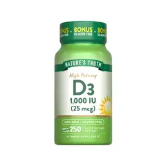 NATURE'S TRUTH - Vitamina D3 1000 IU 25 mcg - 250 cápsulas