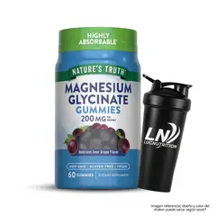 NATURE'S TRUTH - Gomita Glicinato De Magnesio - 60 Gomitas / Magnesium Glycinate 200 MG + Shaker