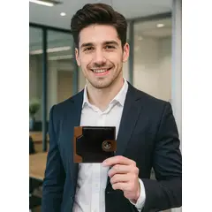 GENERICO - BILLETERA DE CUERO PU PARA HOMBRE