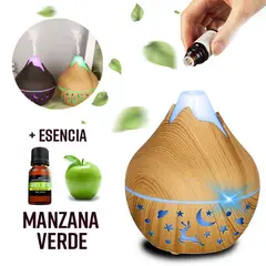 GENERICO - Purificador de Aire Humidificador Led USB + Esencia Manzana