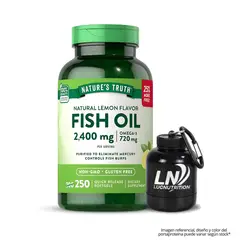 NATURE'S TRUTH - Fish Oil 2400mg - Omega 3 250 Capsulas + Portaproteina