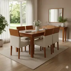 GENERICO - Juego de Comedor Elyen 6 Sillas de Ambienta Home