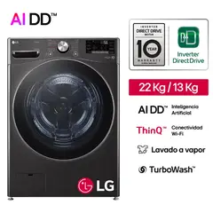 LG - Lavaseca 22kg Lavado Y 13kg Secado Ai Dd Thinq Wd22bv2s6r