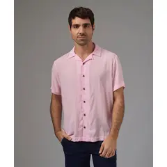 MBO - Camisa Hombre Manga Corta Cuello Resort Classic Fit Rosa