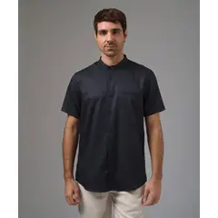 MBO - Camisa Hombre Manga Corta Cuello Micro Bd Classic Fit Negro