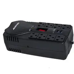 AVATEC - Estabilizador 8 Tomas Ava-1200ub 1200va, 600w, 2 Usb Negro