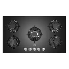 SOLE - Cocina Empotrable a Gas 5 Hornillas Negro SOLCO033