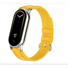 GENERICO - Correa de Tela y Cuero para Xiaomi Band 8 - AMARILLO