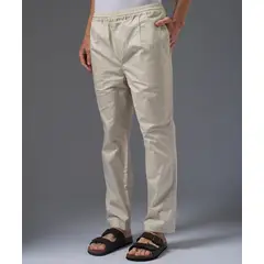 MBO - Pantalon Hombre Tafeta Baggy Con Pliegues Classic Fit Hueso