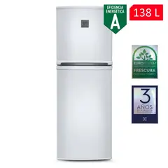 ELECTROLUX - Refrigeradora 138 Lts. Top Freezer Blanco - ERT18G2HNW