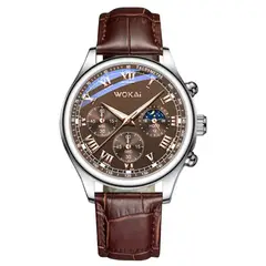 GENERICO - Reloj De Cuarzo Para Hombre Con Correa De Cuero Sintético Estilo Elegante y Clásico