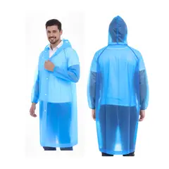 GENERICO - Poncho Impermeable Delgado Abierto de Mangas Elasticas con Capucha Ajustable Azulino